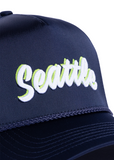 Seattle Souvenir Hat (Navy Satin)