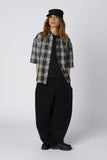SHORT SLEEVED SHIRT - Black/Grey Tartan