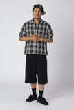 SHORT SLEEVED SHIRT - Black/Grey Tartan