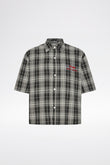 SHORT SLEEVED SHIRT - Black/Grey Tartan
