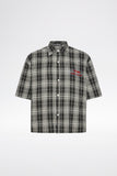 SHORT SLEEVED SHIRT - Black/Grey Tartan