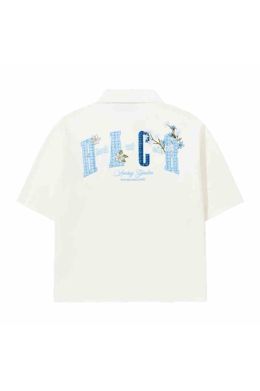 Bouclé Floral Patch Polo