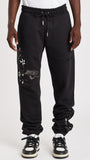 Night Python Embroidered Sweatpants