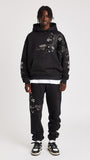 Night Python Embroidered Sweatpants
