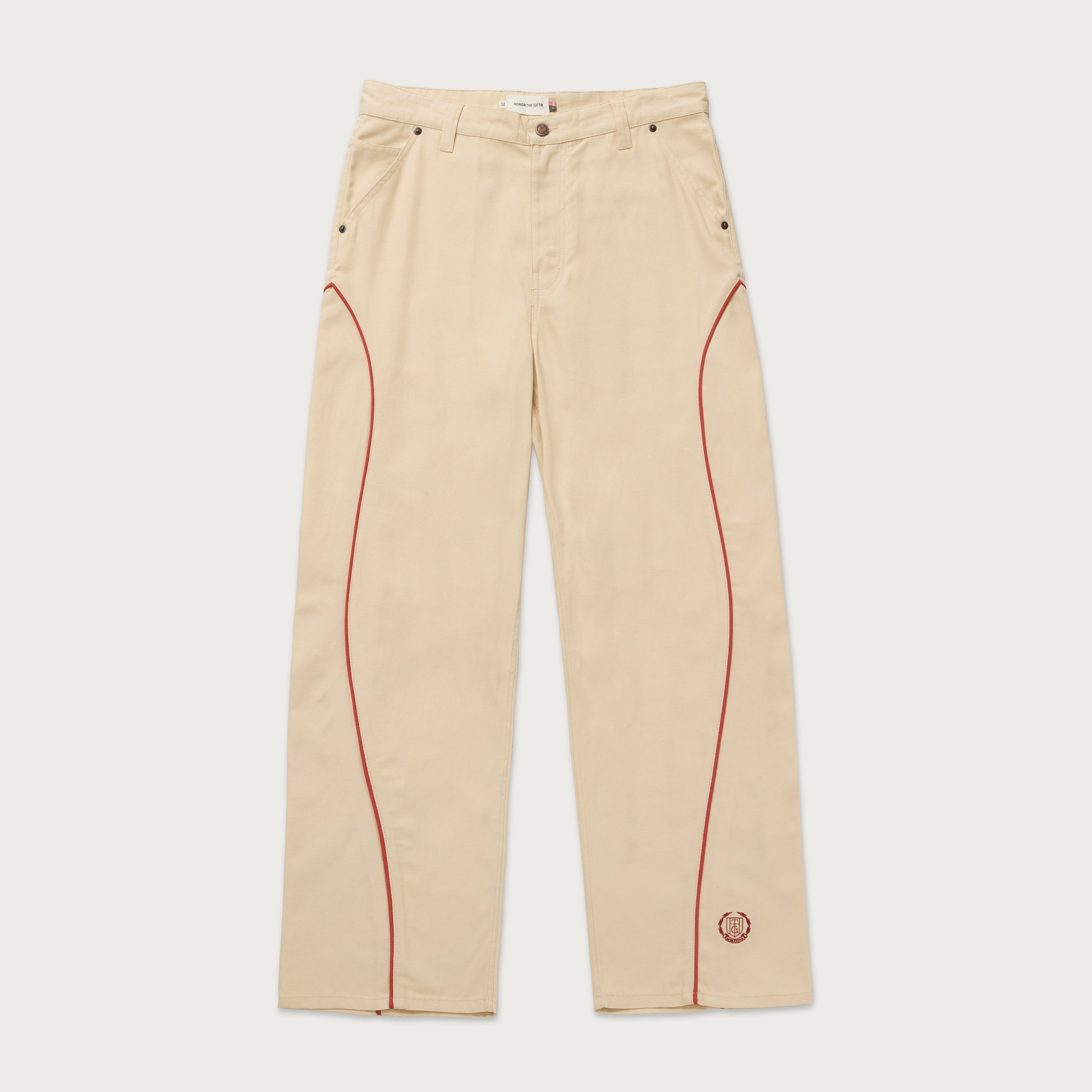 Canvas Piping Pant - Bone