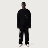Pocket Pullover Crewneck Sweater - Black