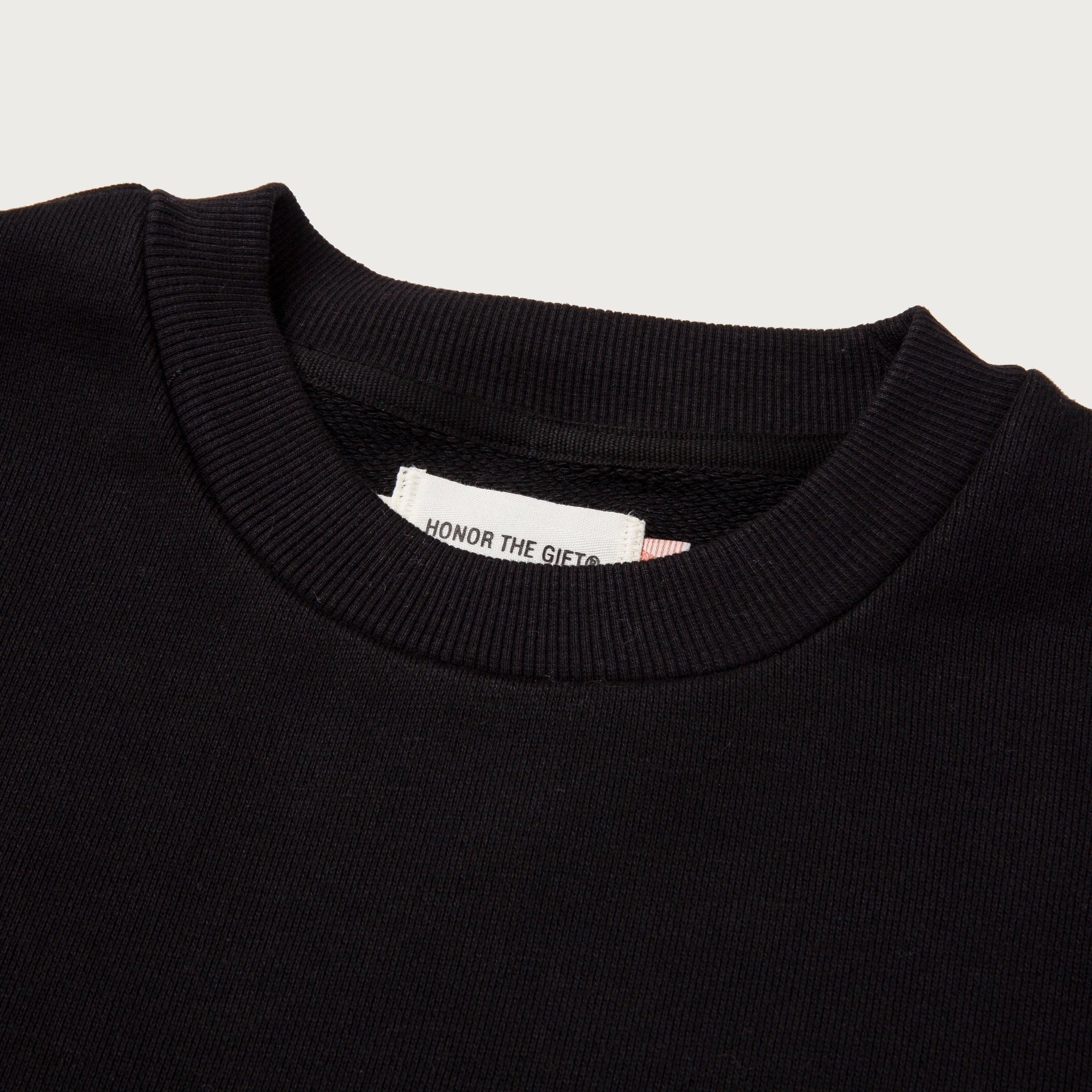Pocket Pullover Crewneck Sweater - Black