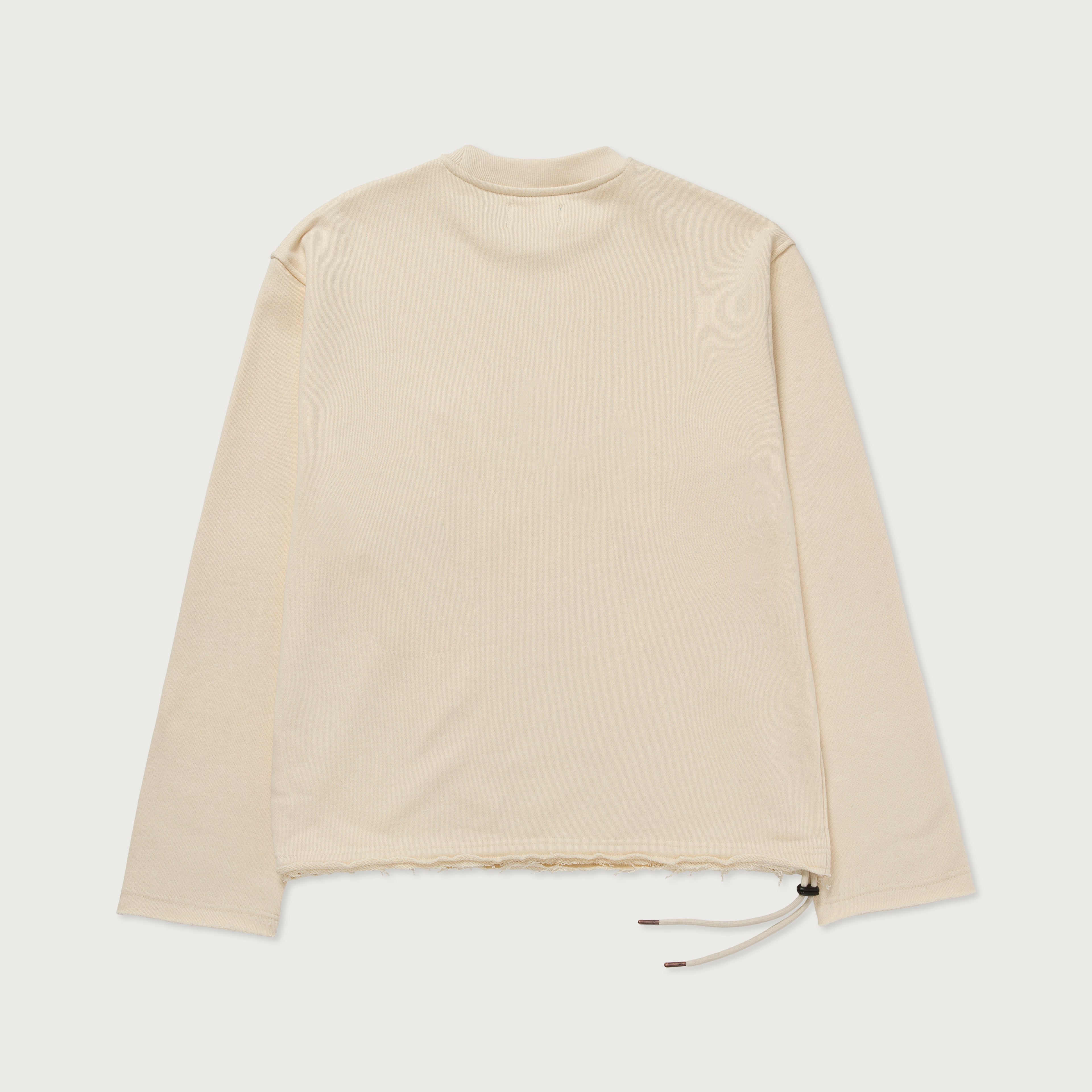 Pocket Pullover Crewneck Sweater - Bone
