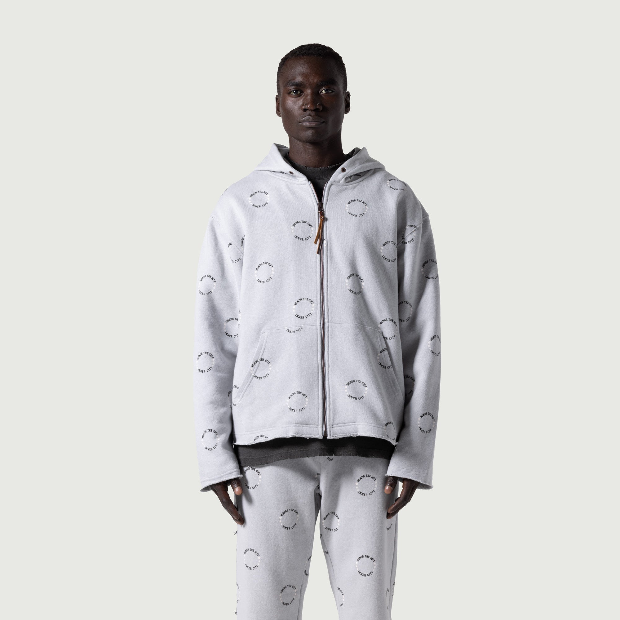 HTG® Zip Up Hoodie - Stone