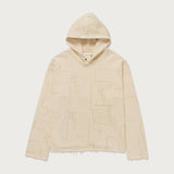 Novelty Printed Terry Hoodie - Bone