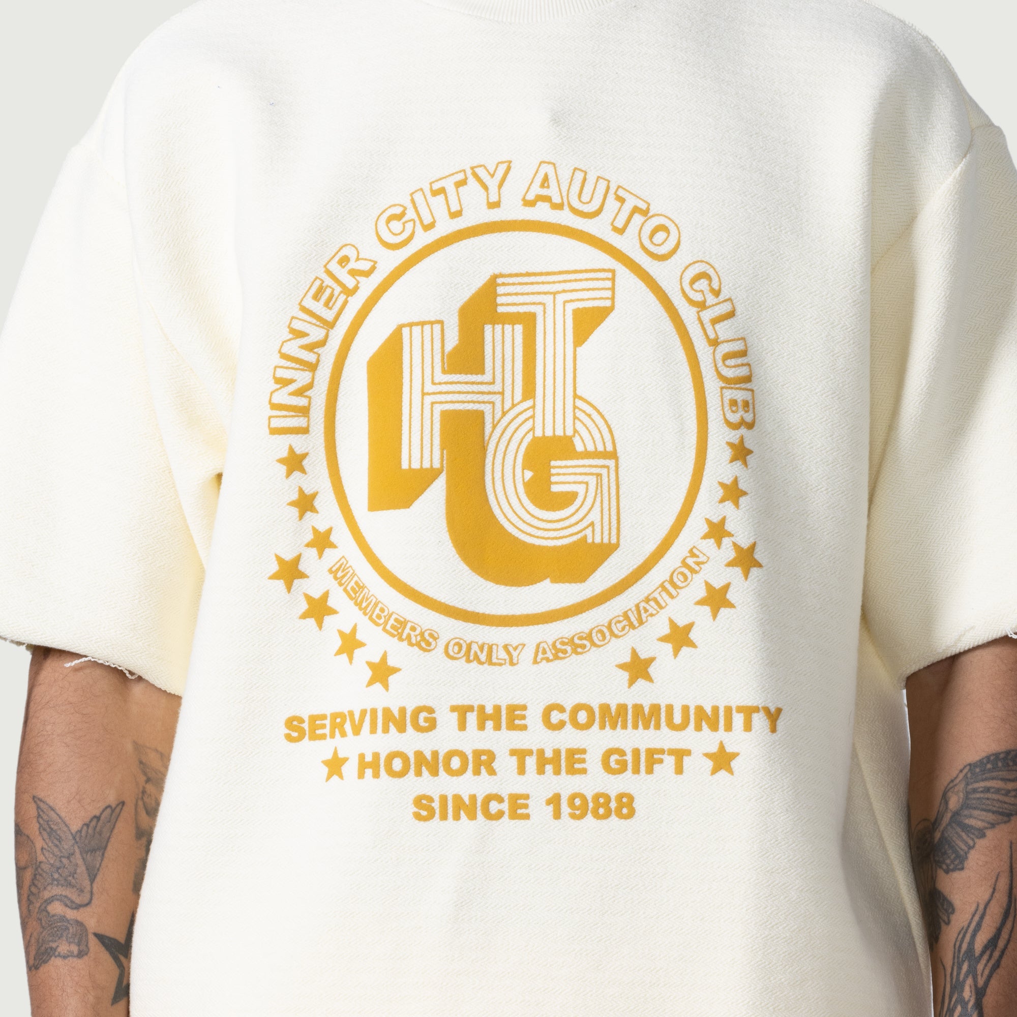 Association Herringbone Crew - White