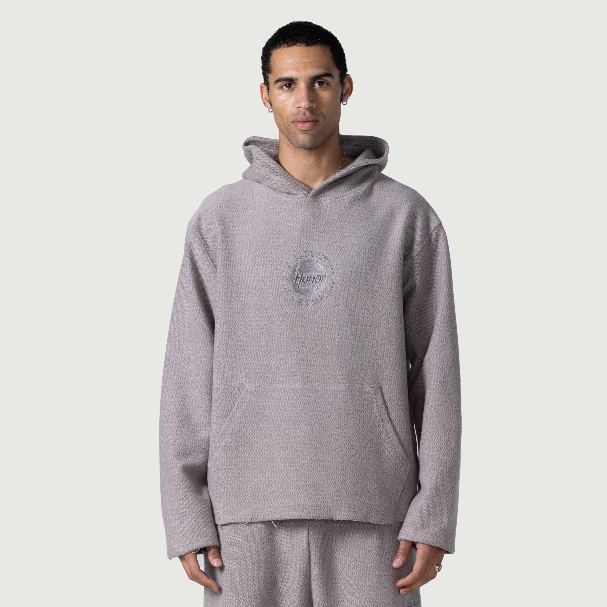 Race Herringbone Hoodie - Stone
