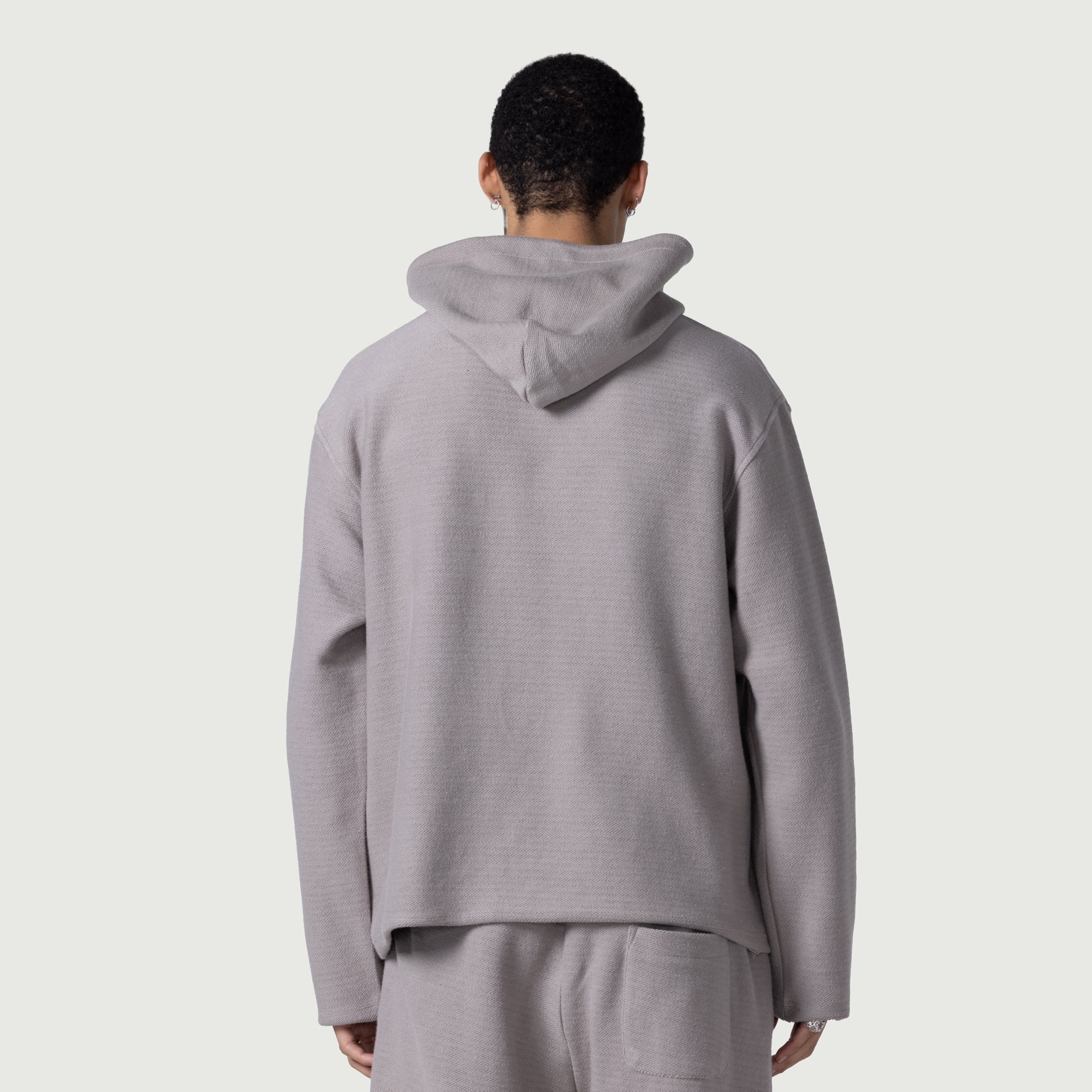 Race Herringbone Hoodie - Stone