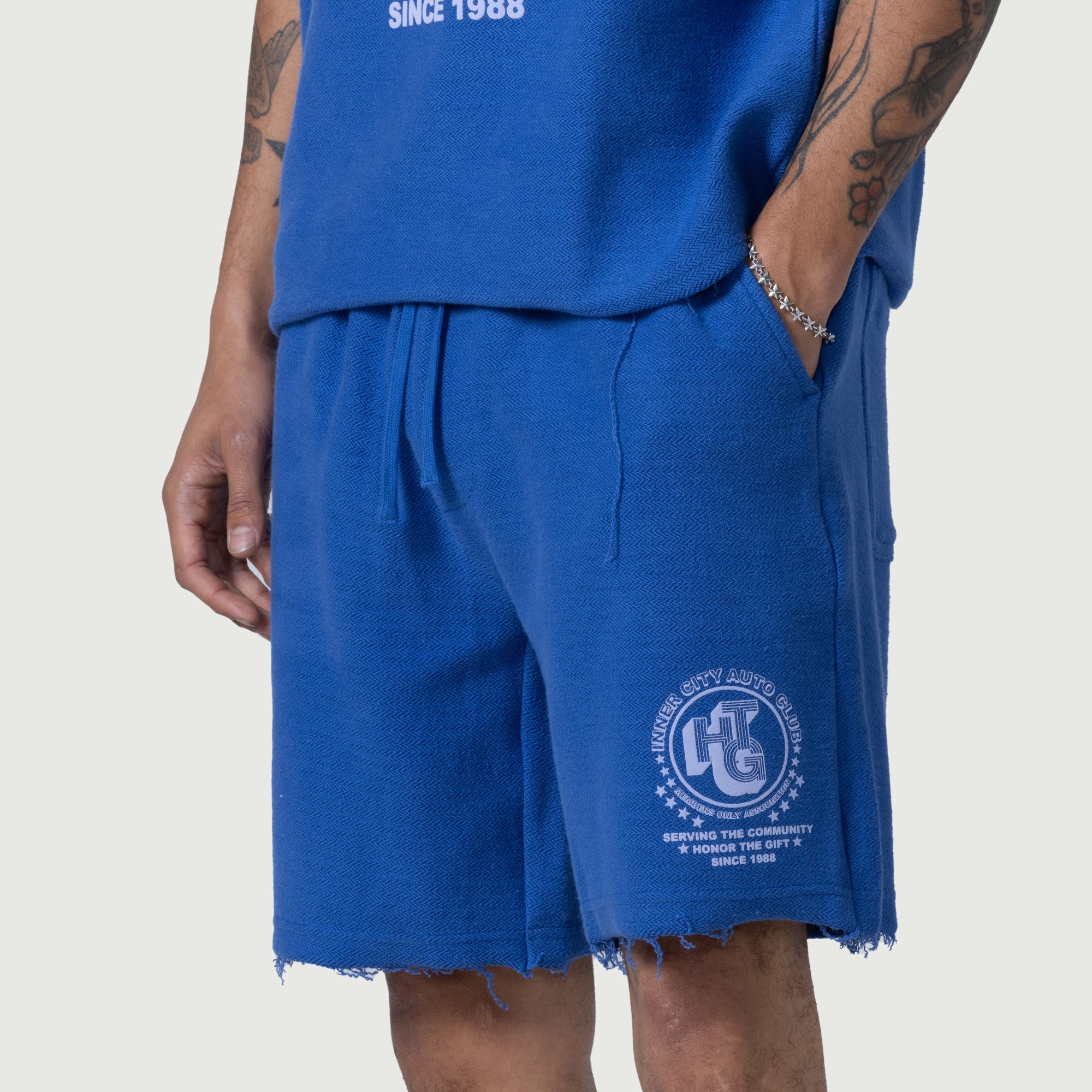 Race Herringbone Short - Blue