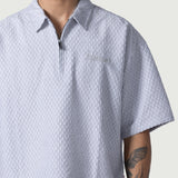 Textured Knit Qtr Zip - Grey