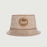 Faux Suede Bomber Bucket Hat - Bone