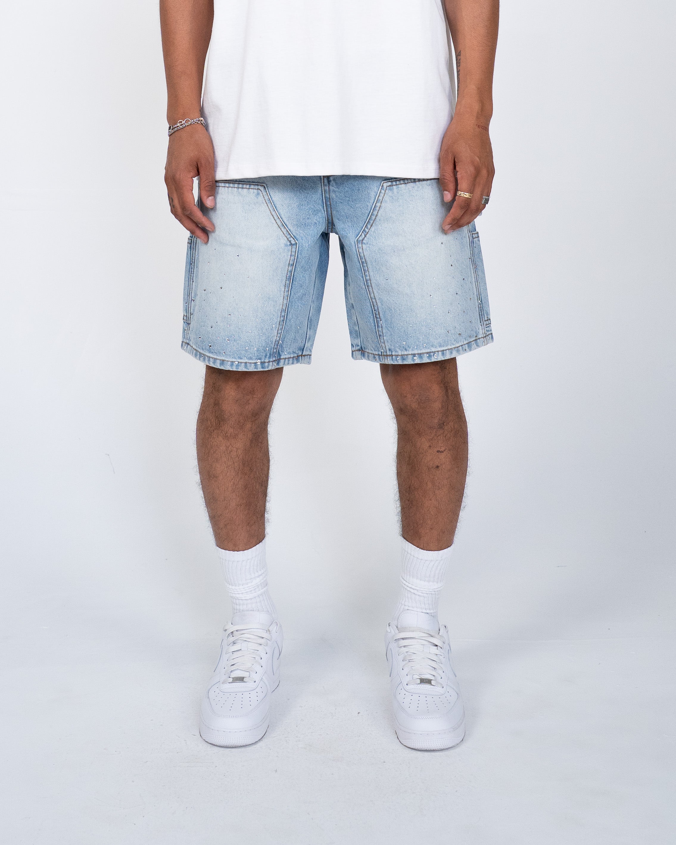 EPTM Spotty Denim Shorts - Blue