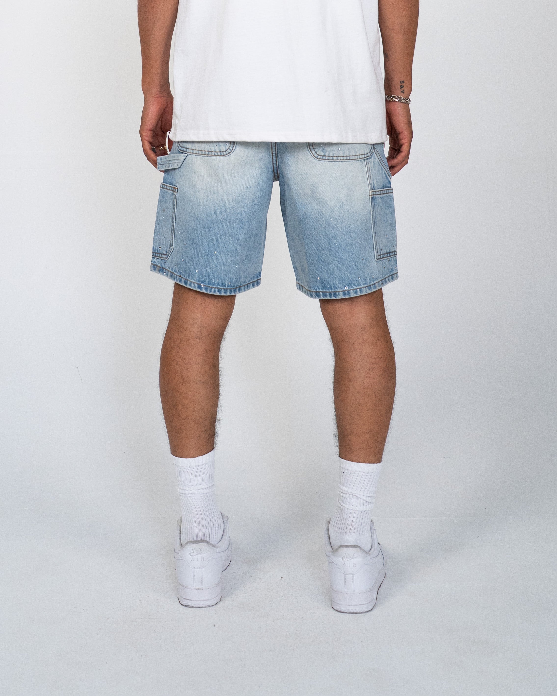 EPTM Spotty Denim Shorts - Blue