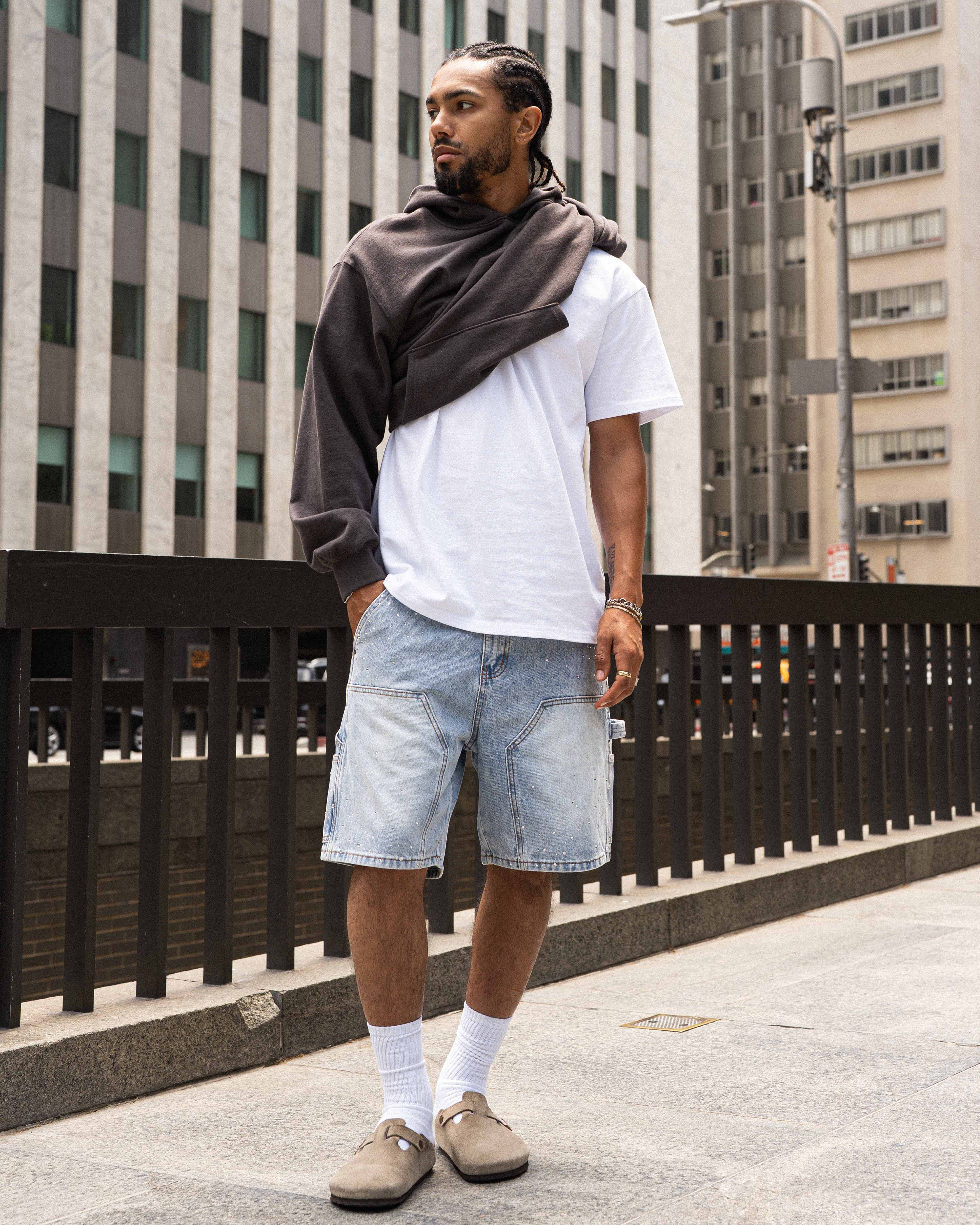 EPTM Spotty Denim Shorts - Blue