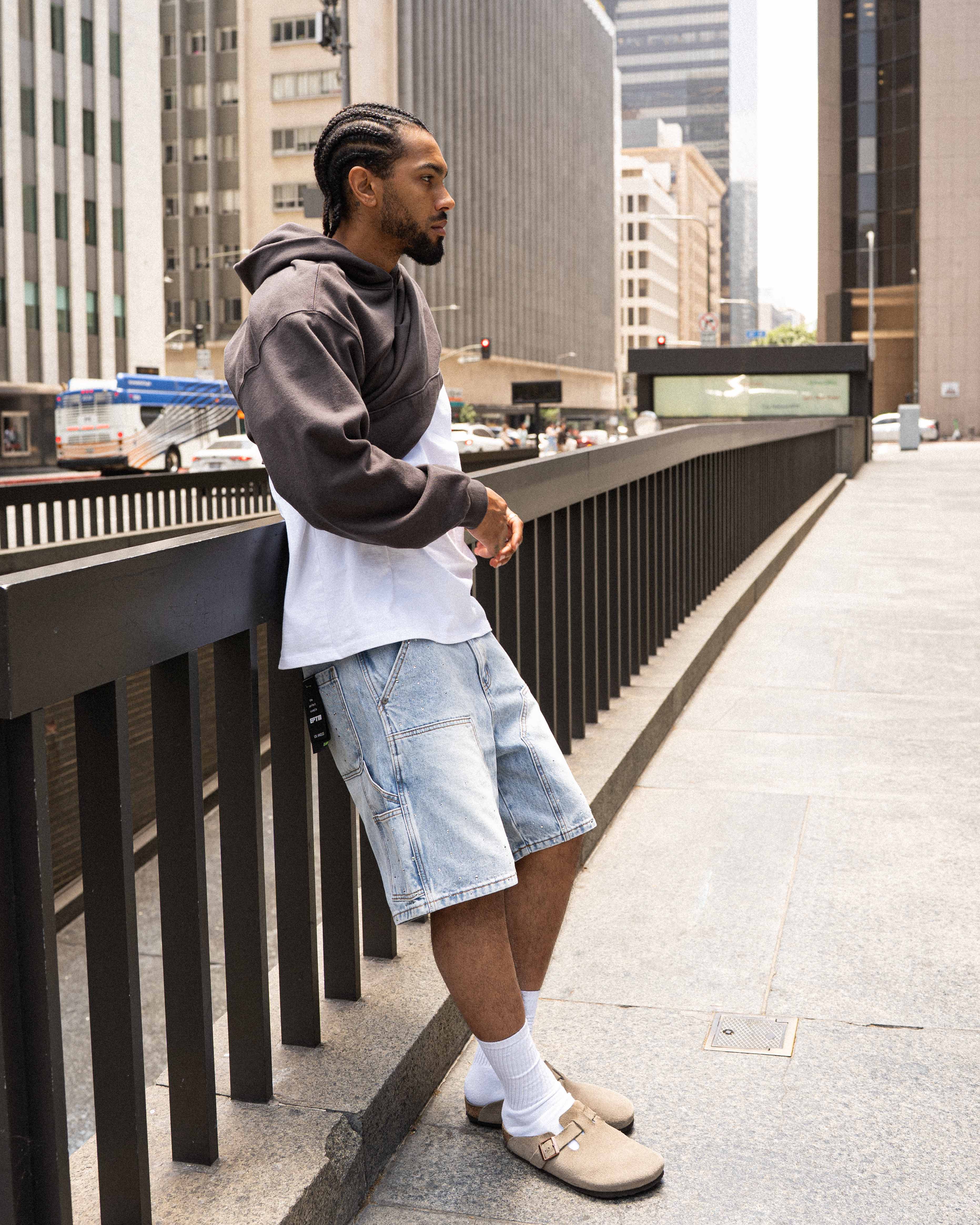 EPTM Spotty Denim Shorts - Blue