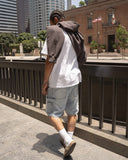 EPTM Spotty Denim Shorts - Blue