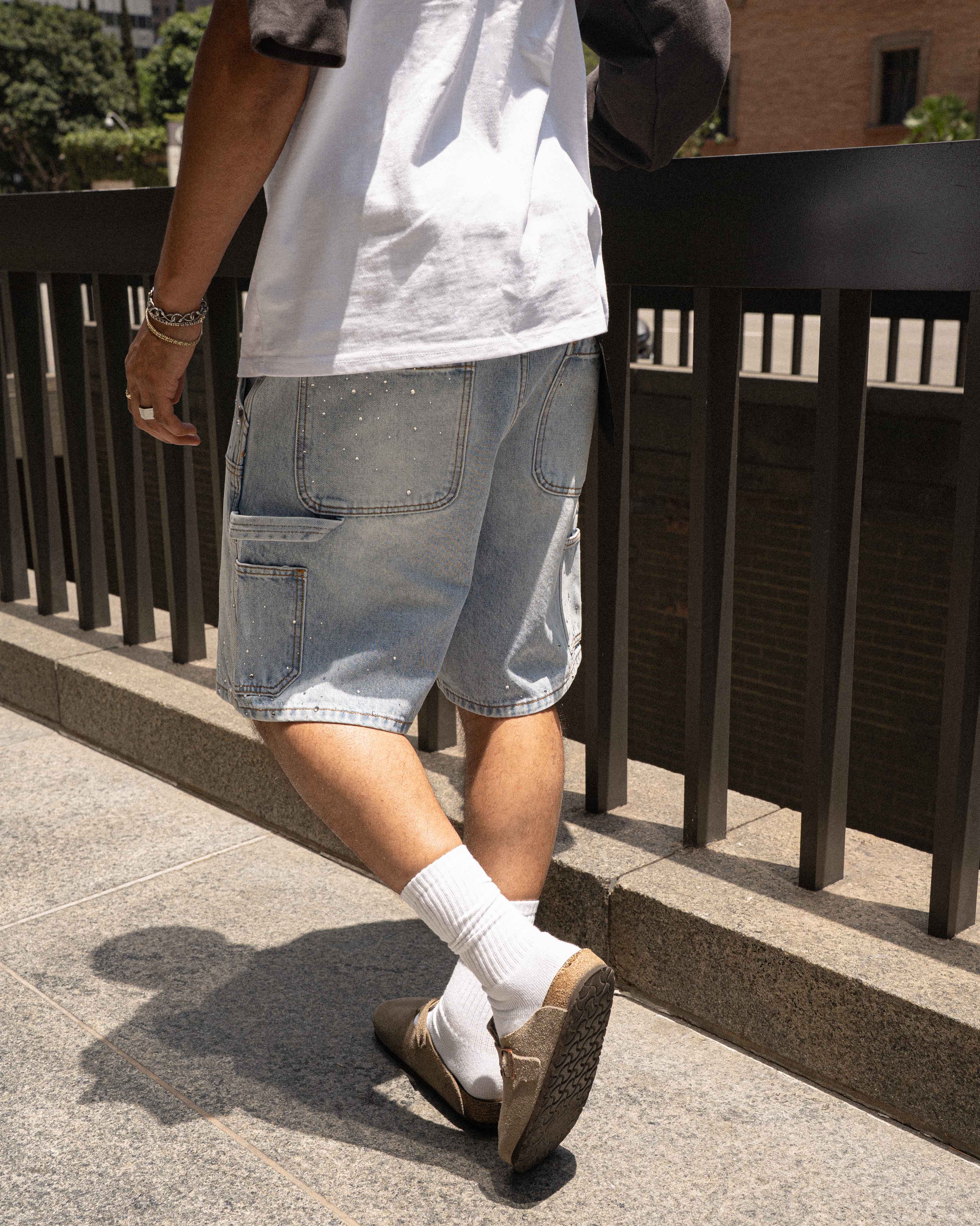 EPTM Spotty Denim Shorts - Blue