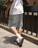 EPTM Spotty Denim Shorts - Blue