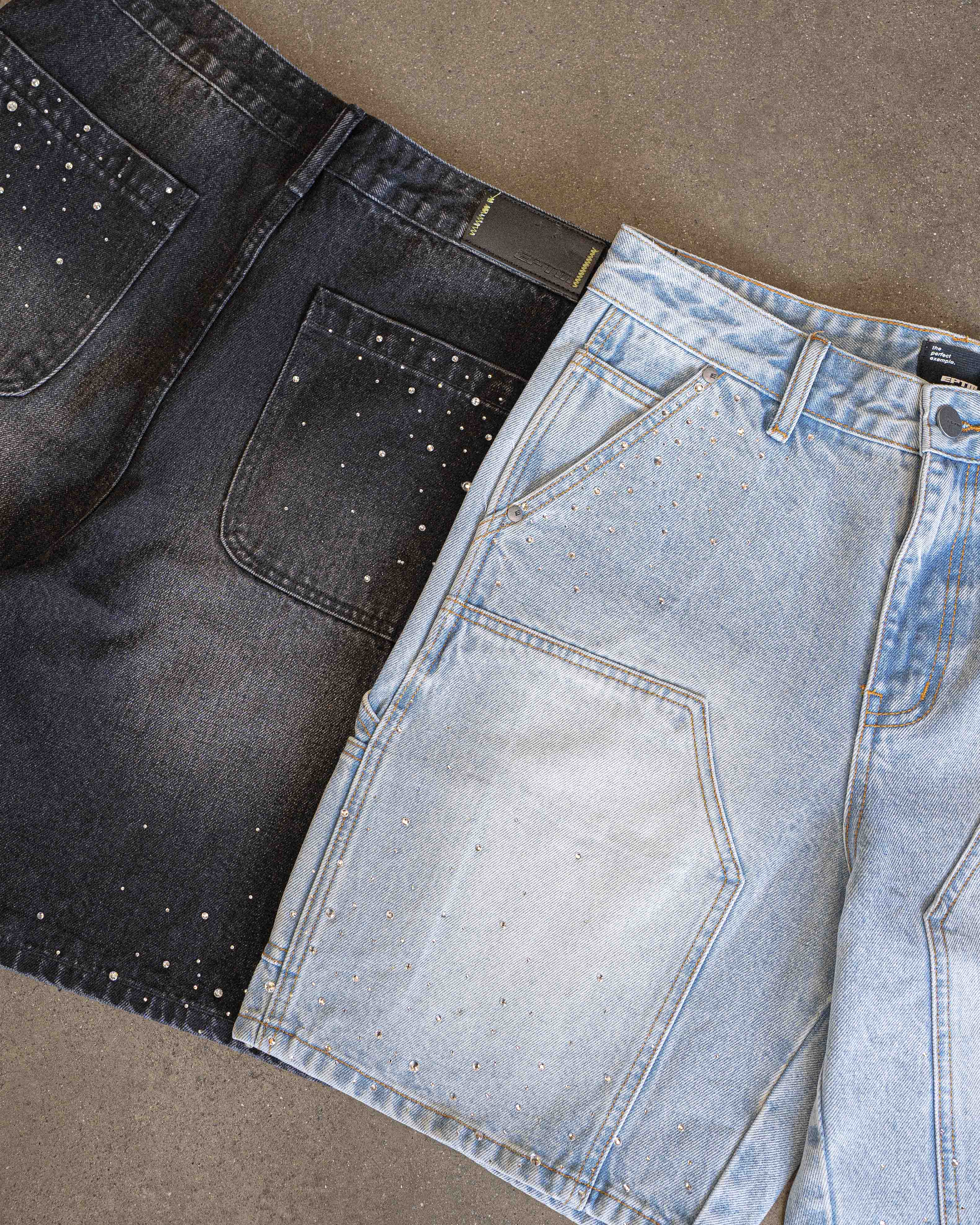 EPTM Spotty Denim Shorts - Blue