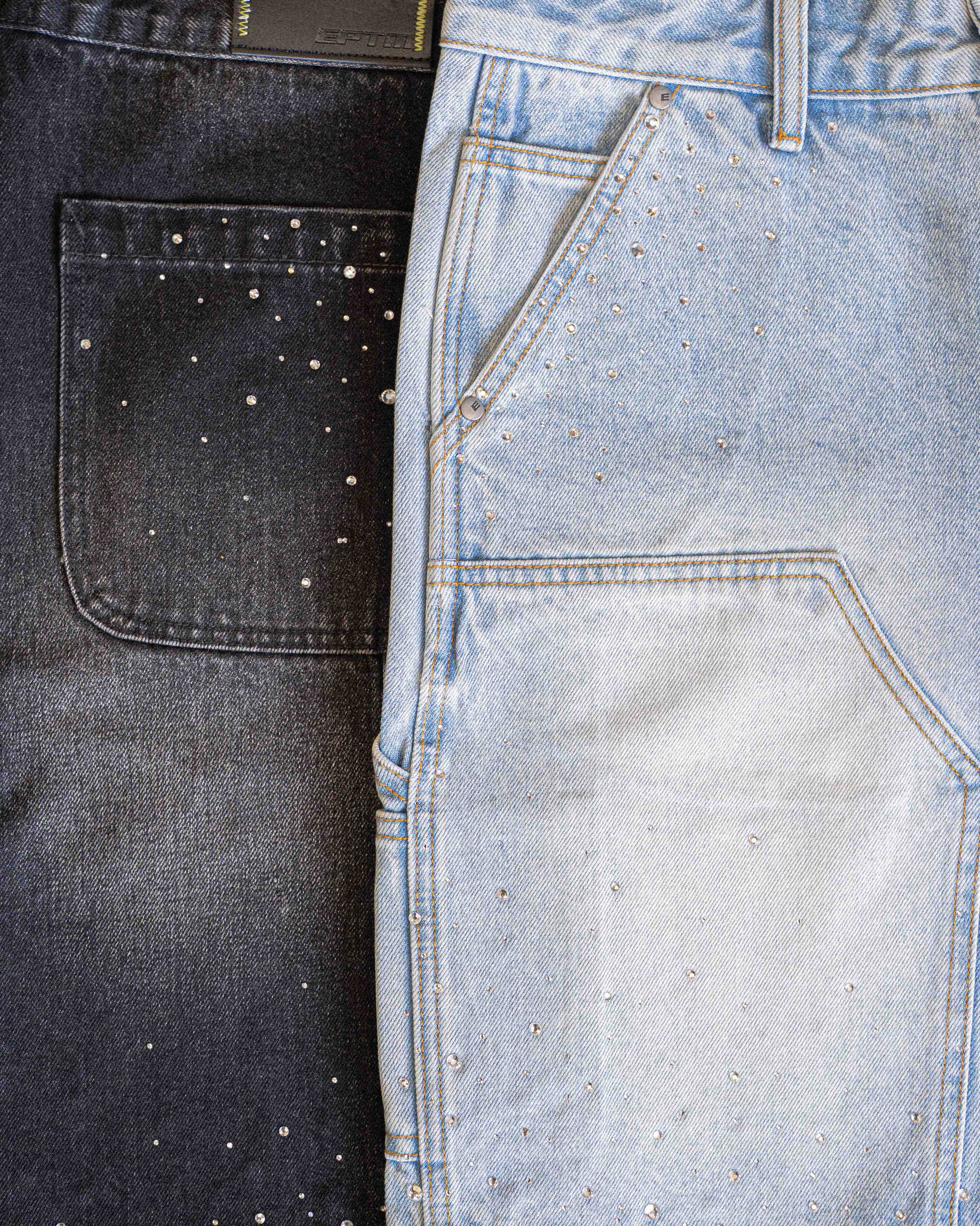 EPTM Spotty Denim Shorts - Blue