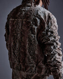 "Balboa" Denim Snakeskin Bomber (Brown)
