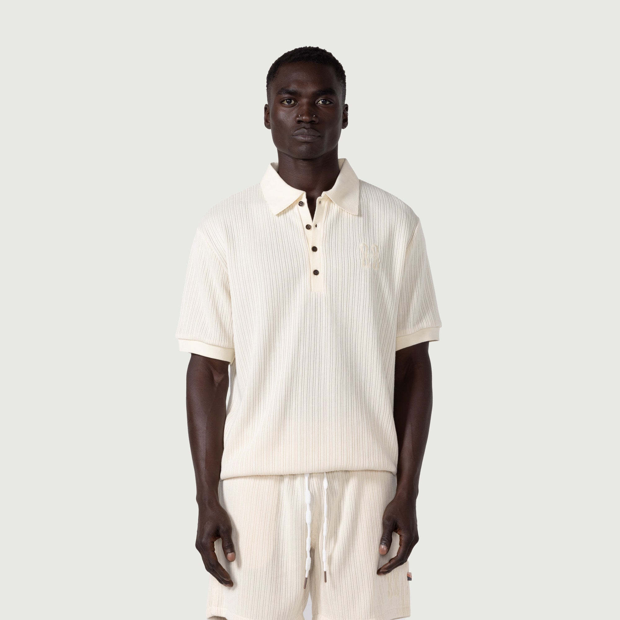 Knit Polo - Bone