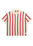 Striped Crochet Polo - Red