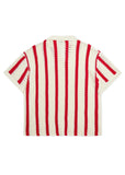 Striped Crochet Polo - Red