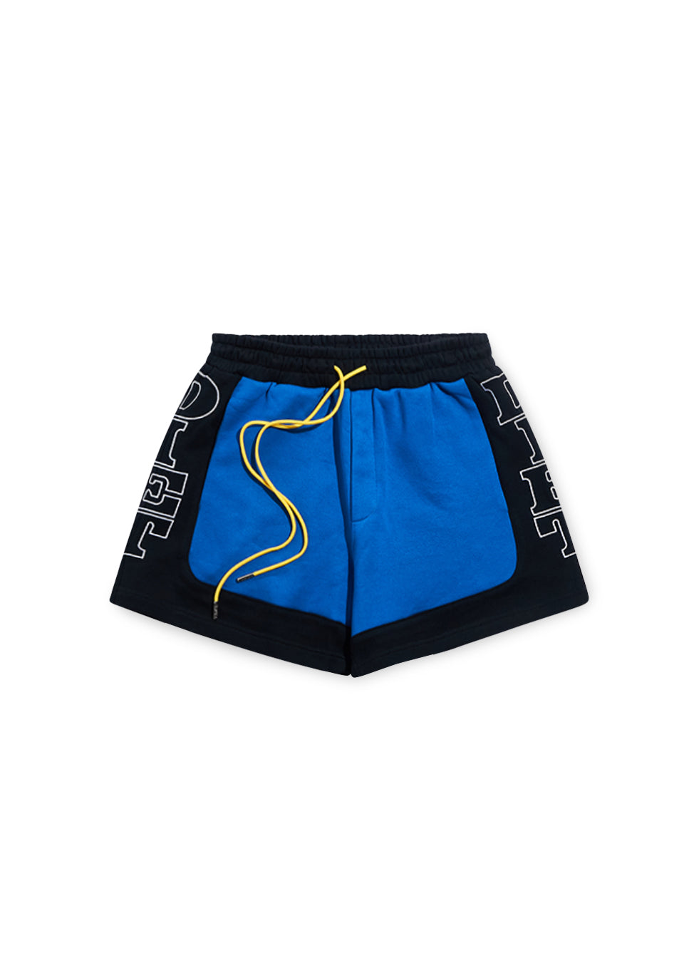French Terry Row Shorts - Black/Blue