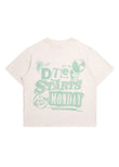 Spray Paint Cropped Tee - Antique White/Green