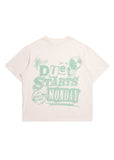 Spray Paint Cropped Tee - Antique White/Green
