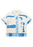 Strokes Button Up Shirt - Cream/Blue