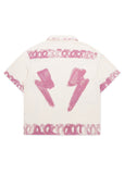 Strokes Button Up Shirt - Cream/Pink
