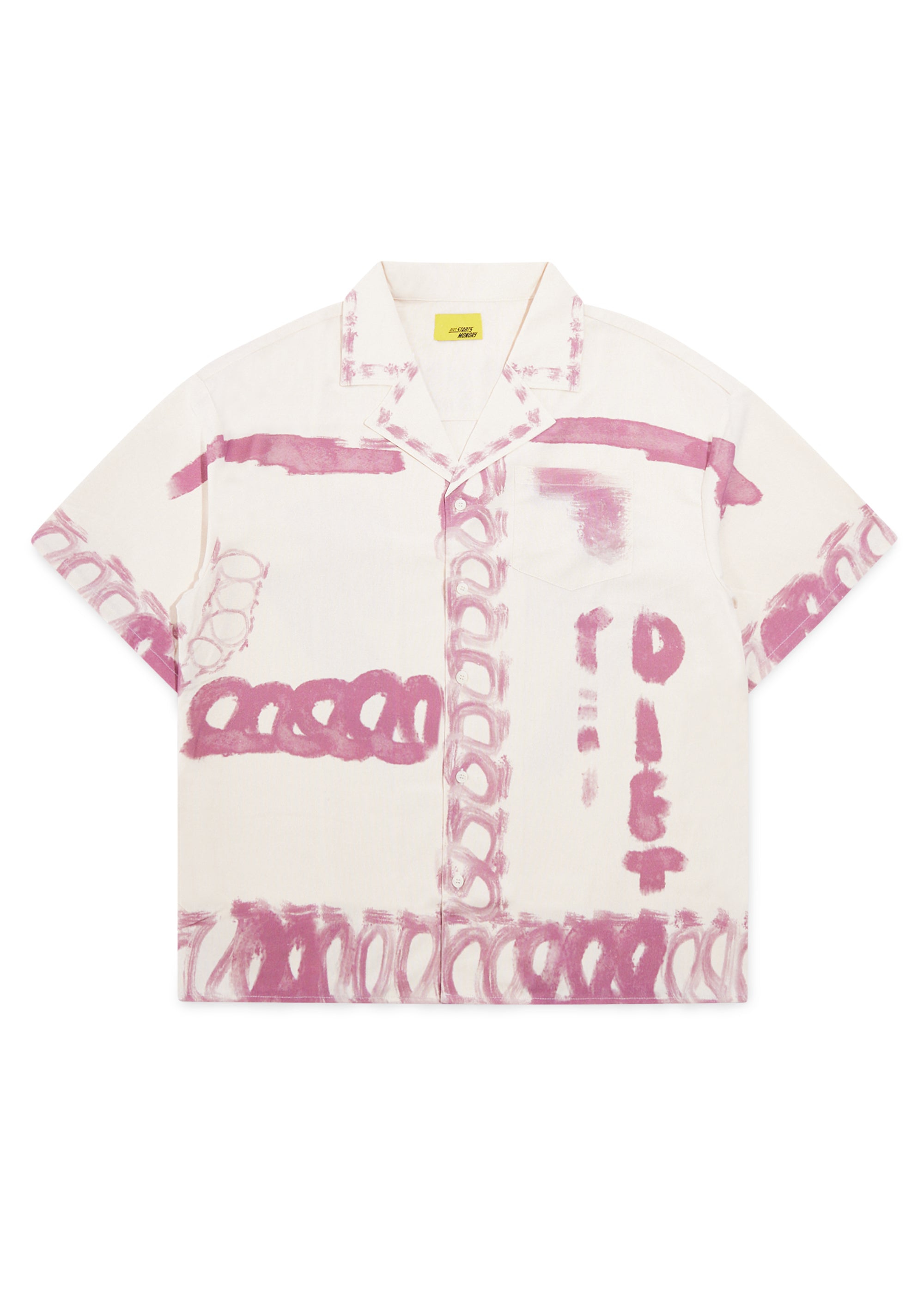 Strokes Button Up Shirt - Cream/Pink