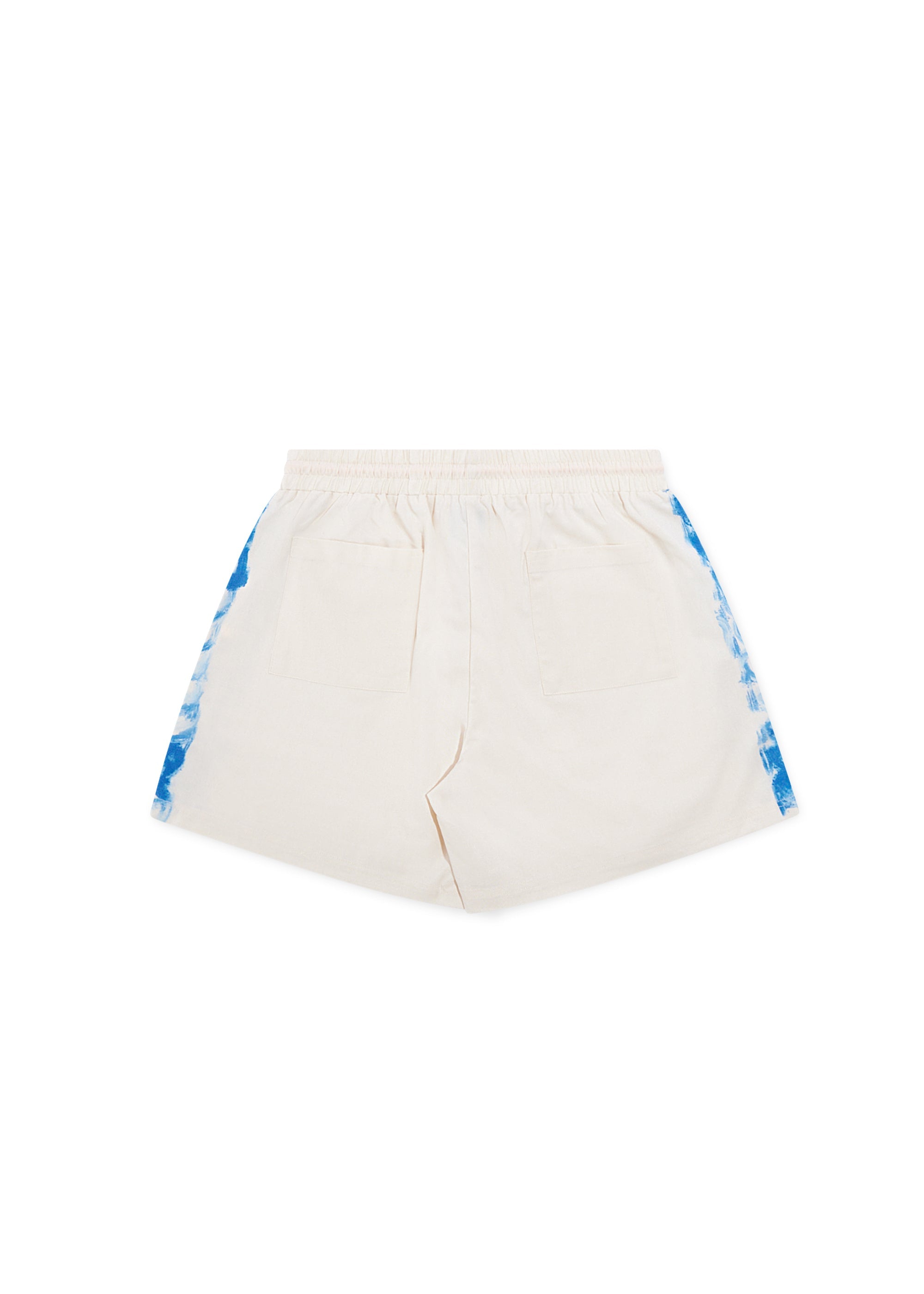 Strokes Linen Short - Cream/Blue