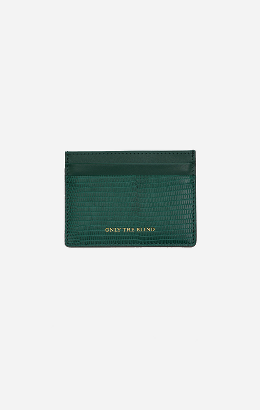 Leather Debossed Card Holder - Woodland Pine