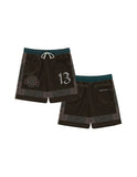 Floral Tile Basketball Shorts (Brown)