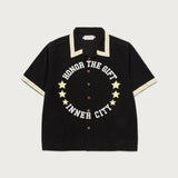 Tradition S/S Snap Button Up - Black