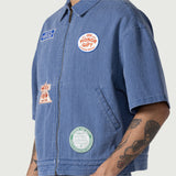 Twill Full Zip Shirt - Blue