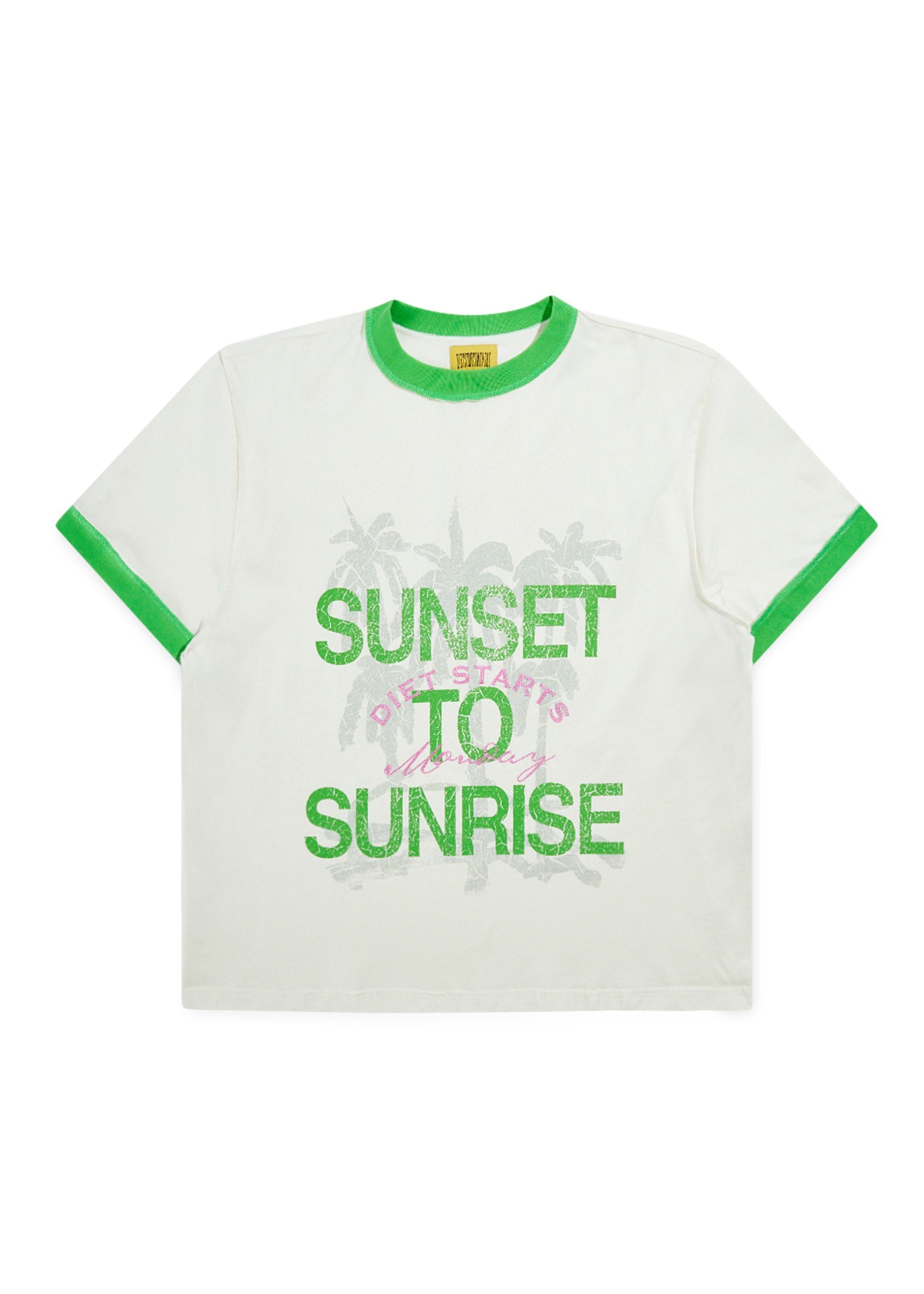 Sunset Ringer Tee - Green