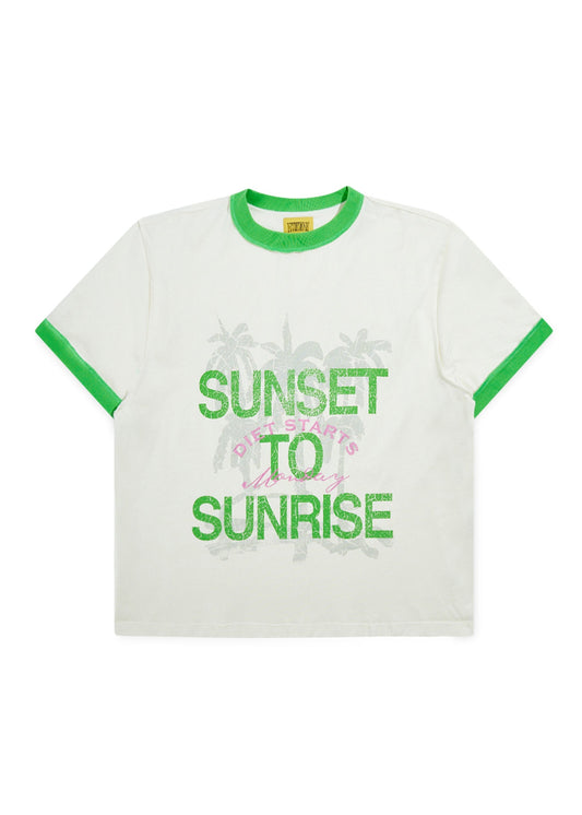 Sunset Ringer Tee - Green