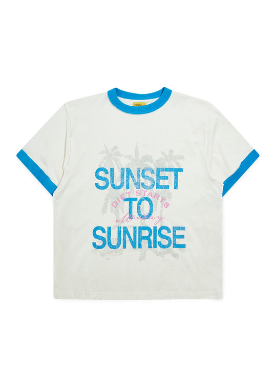 Sunset Ringer Tee - Blue