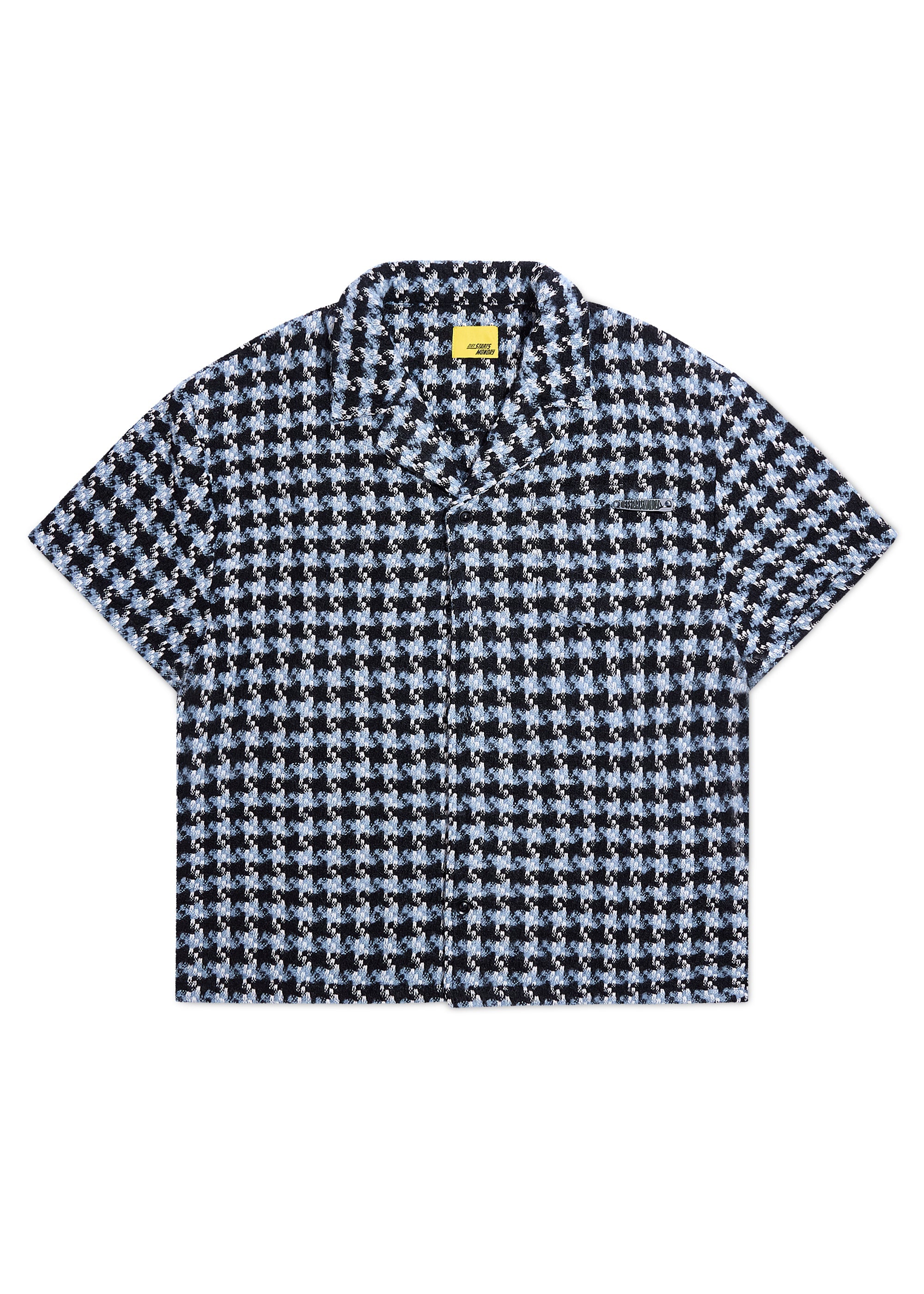 Tweed Button Up Shirt - Blue Multi