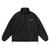 Quilted Pattern Irregular Zipper Down Jacket