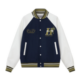 Floral Embroidery Varsity Jacket